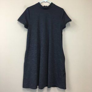 Simply Vera Vera Wang Navy Embossed Floral Dress